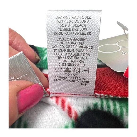 Disney Mickey Mouse Womens Red Green Plaid Fleece Pajamas 2 Pc Sets Sz M New - Picture 8 of 11